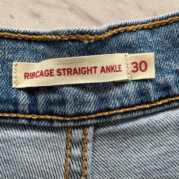 Levi's Ribcage Straight Ankle Jeans Women's Size 30 High Rise Distressed NWT - Picture 7 of 13